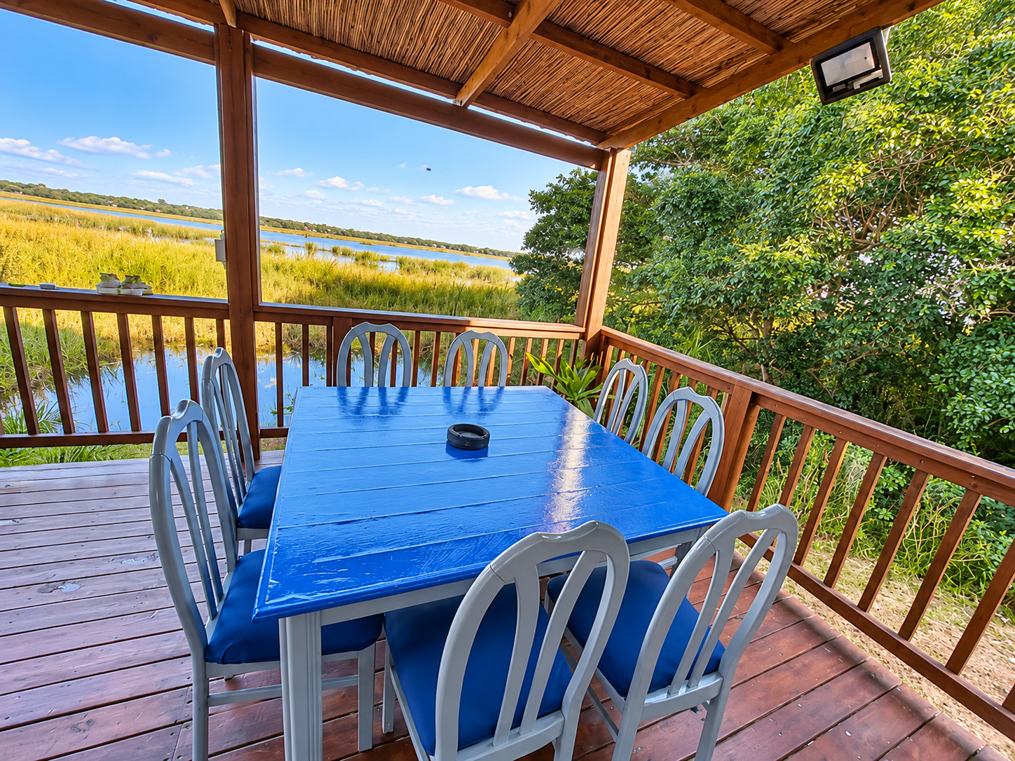 Waterfront Deck Dining Area Mazi Vuwu